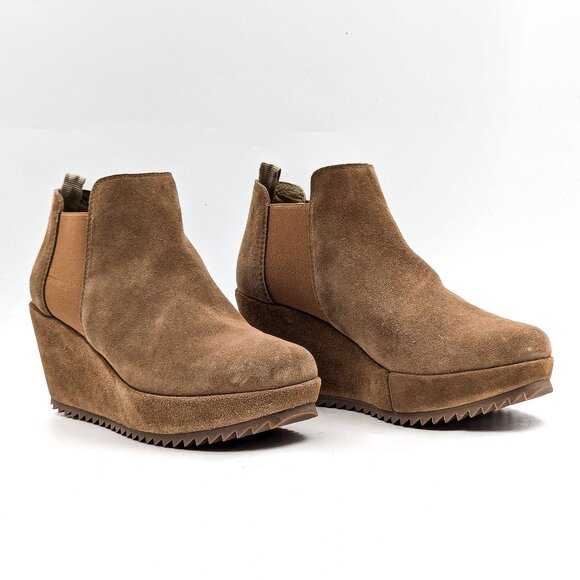 Pedro Garcia Fang Camel Brown Platform Wedge Ankle Boots 8.5US EUR 38.5 - Picture 1 of 10